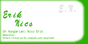 erik nics business card